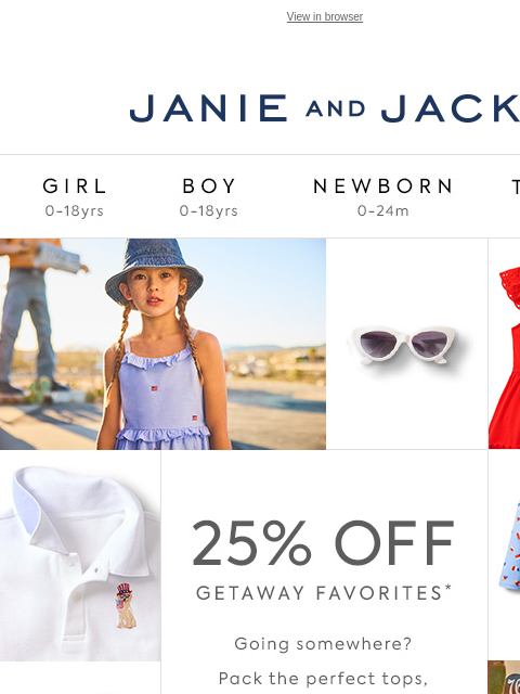 Tees, shorts, dresses, swim and more are on sale. View in browser Stores Janie and Jack Girl Boy Newborn Tween Janie and Jack Girl Boy Newborn Tween Girl Boy Newborn Girl Newborn Boy Accessories Sale