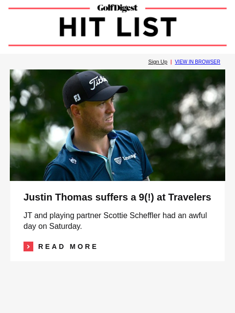 golfdigest newsletter: Pro calls penalty on himself