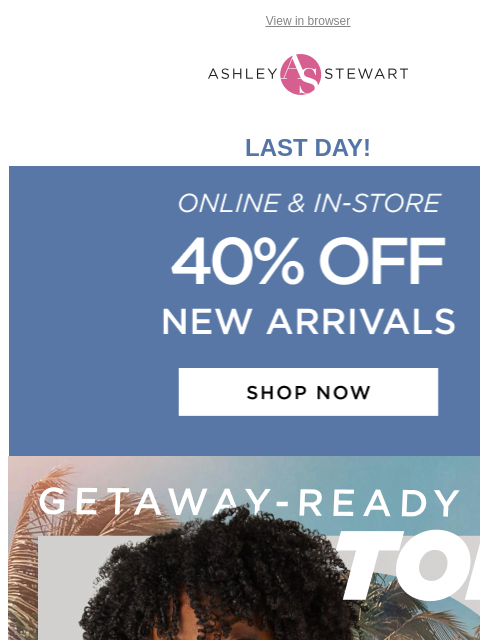 ashleystewart newsletter: Book your flight ✈ New tops are ready to vacay!
