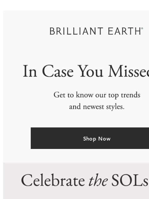 brilliantearth newsletter: Top designs from our must-have Sol Collection