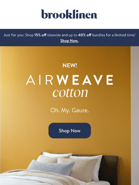 brooklinen newsletter: New Airweave is selling fast—don't miss out!