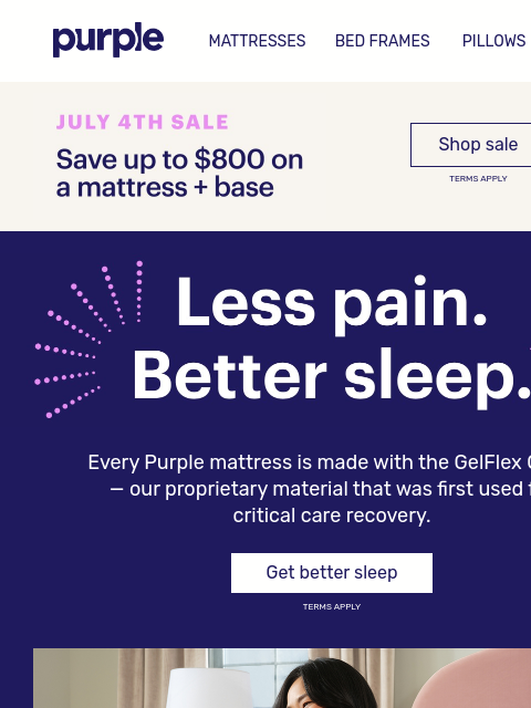 purple newsletter: Less Pain. Better sleep.