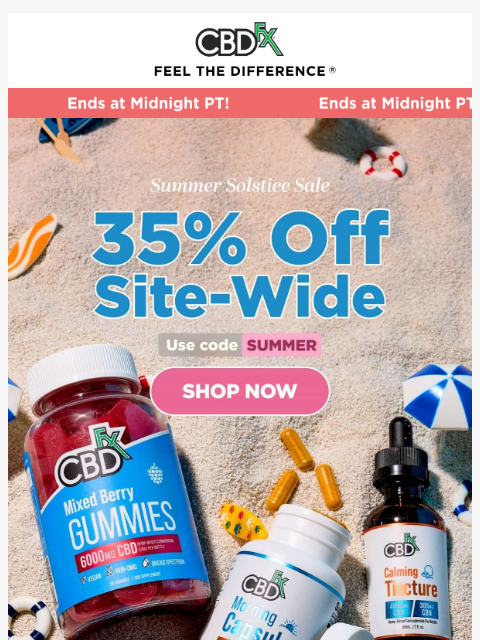 cbdfx newsletter: Final Day: 35% OFF Summer Solstice Sale ☀️