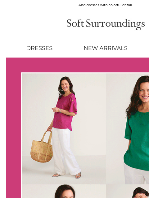 softsurroundings newsletter: Linen Done Bright for Summer.