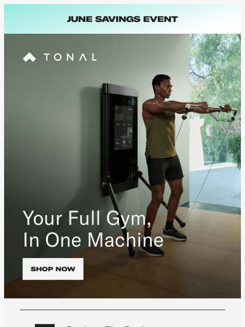 tonal newsletter: Save 20% on Tonal 2