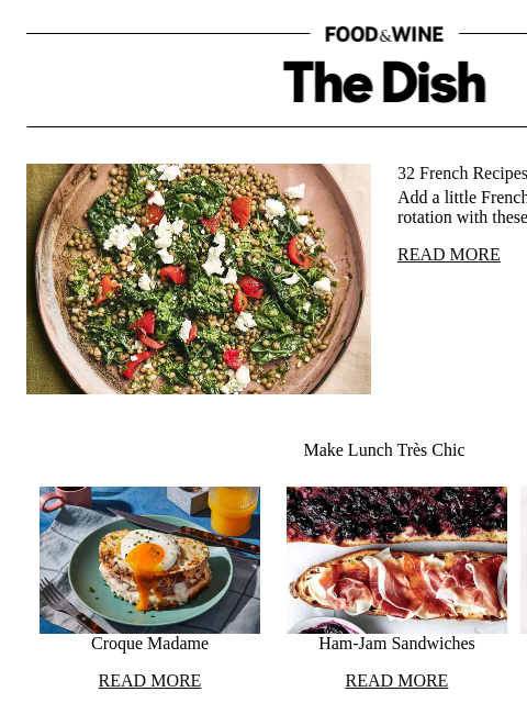 foodandwine newsletter: 32 French Recipes to Make All Summer Long
