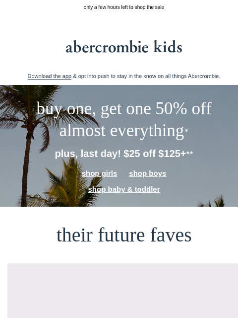 abercrombie newsletter: the clock is ticking...