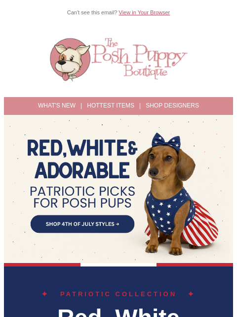 poshpuppyboutique newsletter: Red, White & Adorable — Shop Patriotic Styles for ...