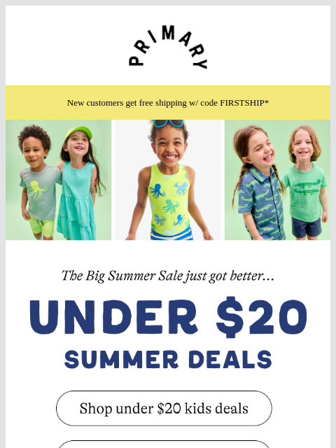 primary newsletter: NEW ☀️ Under $20 Summer Deals ☀️