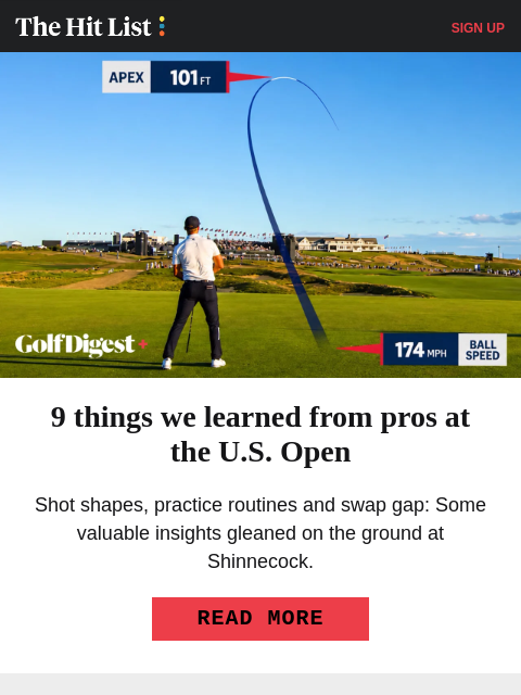 golfdigest newsletter: 9 things we learned at the U.S. Open