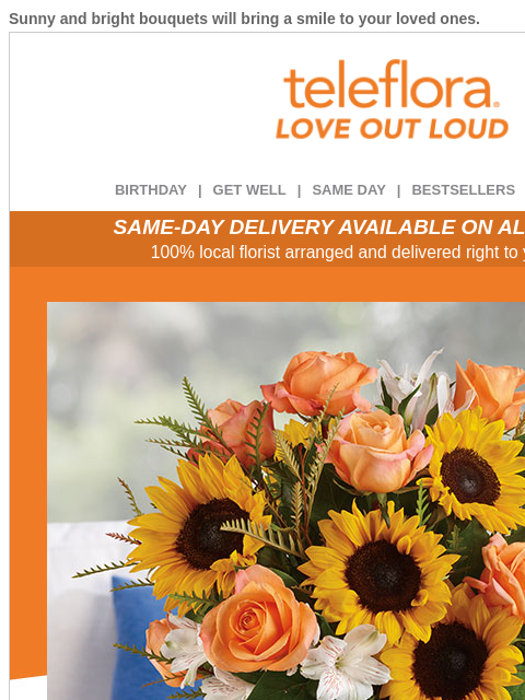 teleflora newsletter: Welcome Summer + 20% Off Now 🌻