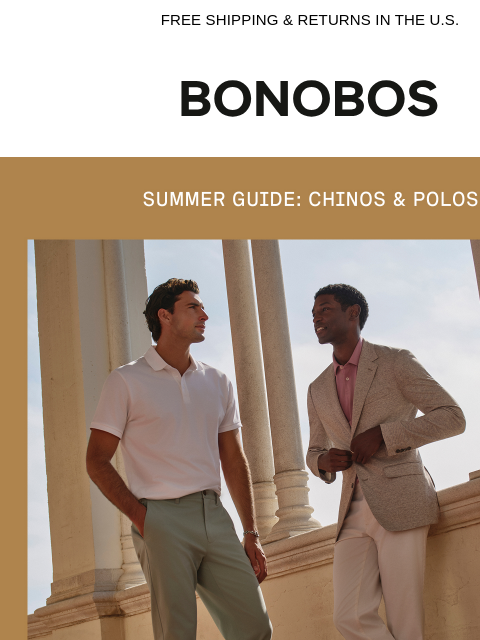 bonobos newsletter: Summer Commute Guide