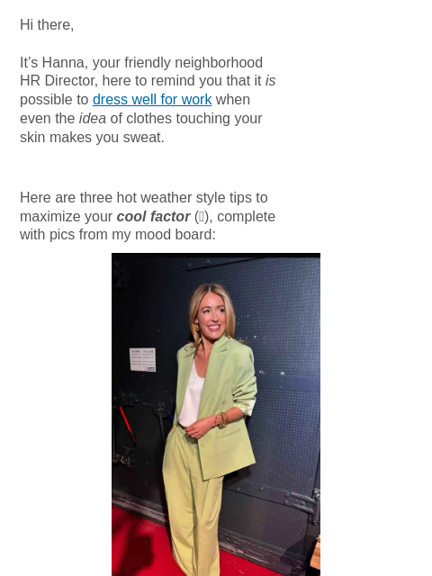 mmlafleur newsletter: Re: Your Updated Dress Code