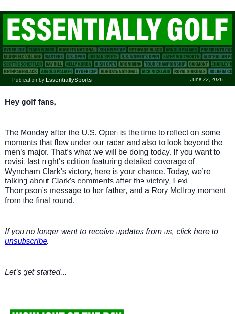 newsbreakexpress newsletter: Rory Silences Heckler at Shinnecock