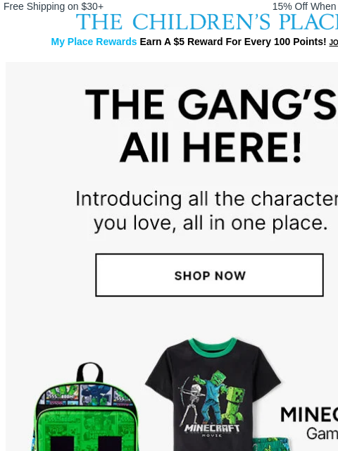 childrensplace newsletter: The characters you love most... ❤️