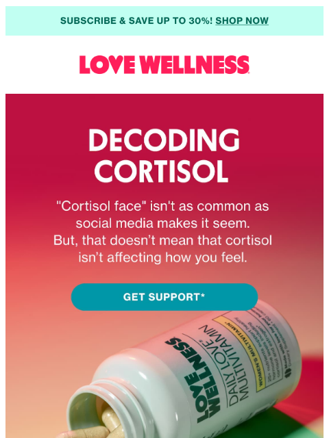 lovewellness newsletter: Cortisol demystified