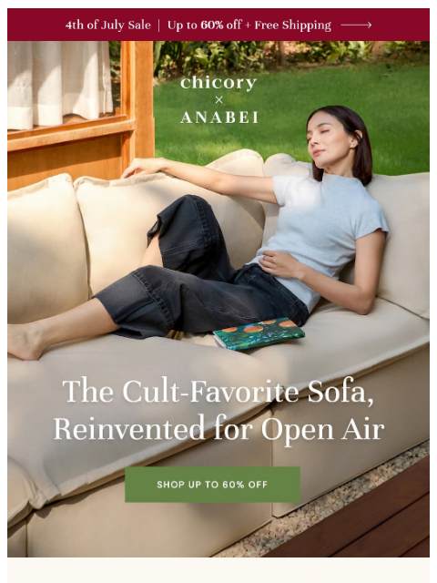 anabei newsletter: The cult-favorite sofa—now in the sun!