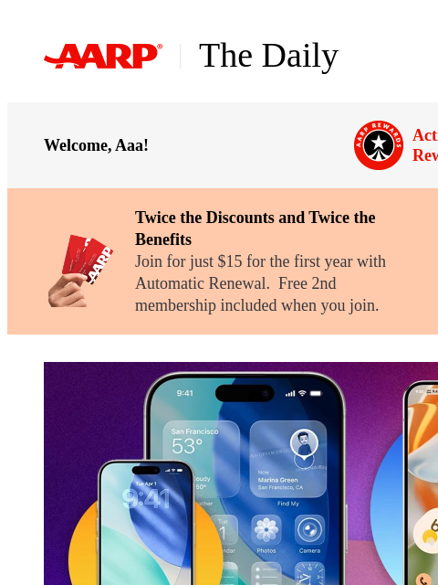 aarp newsletter: The Daily — How to Upgrade Your Smartphone's Featu...