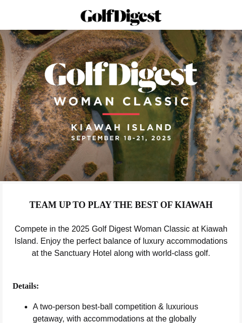 golfdigest newsletter: Join us for the ultimate girls’ golf weekend getaw...