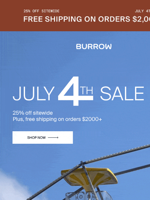 burrow newsletter: Our July 4th Sale is HERE