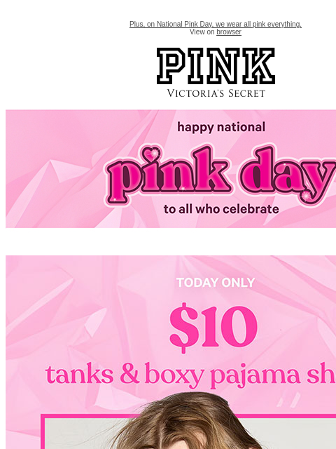 vspink newsletter: Today Only: $10 Tanks & Boxies 🍋