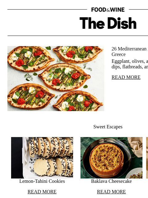 foodandwine newsletter: 26 Mediterranean Appetizers From Italy to Greece