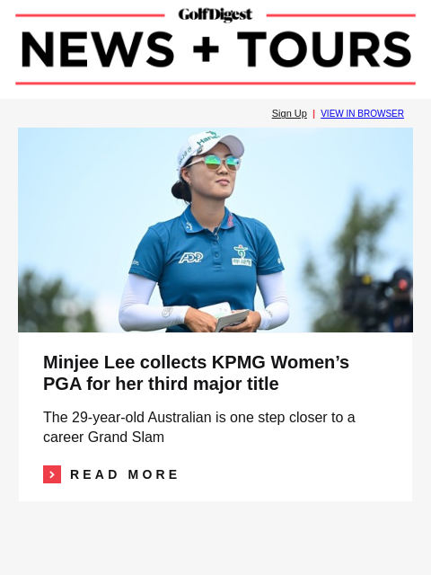golfdigest newsletter: A sickening collapse at the Travelers Championship
