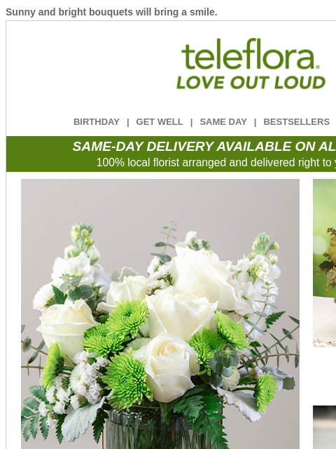 teleflora newsletter: Surprise Them with Flowers + 20% Off 😍