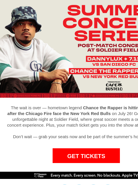 chicagofirefc newsletter: Just Announced: Chance the Rapper Joins Our Summer...