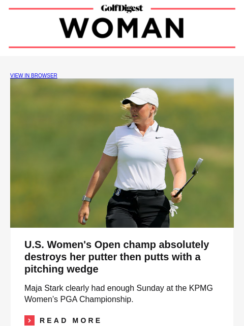 golfdigest newsletter: Major champ destroys putter, putts with wedge