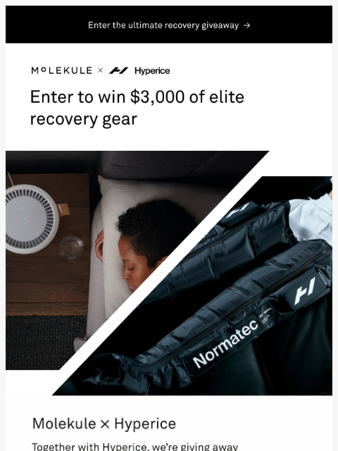 molekule newsletter: Enter to Win up to $3,000 of Recovery Gear