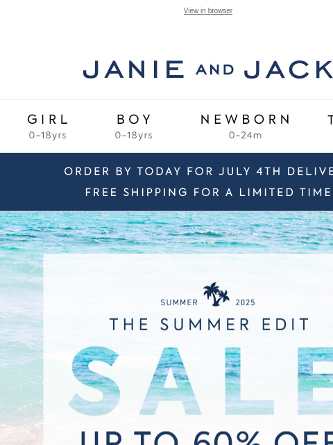 janieandjack newsletter: Use code SUNNY15 + free shipping ends tonight