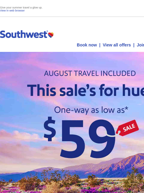 southwest newsletter: $59 sale fares? Yes, please.