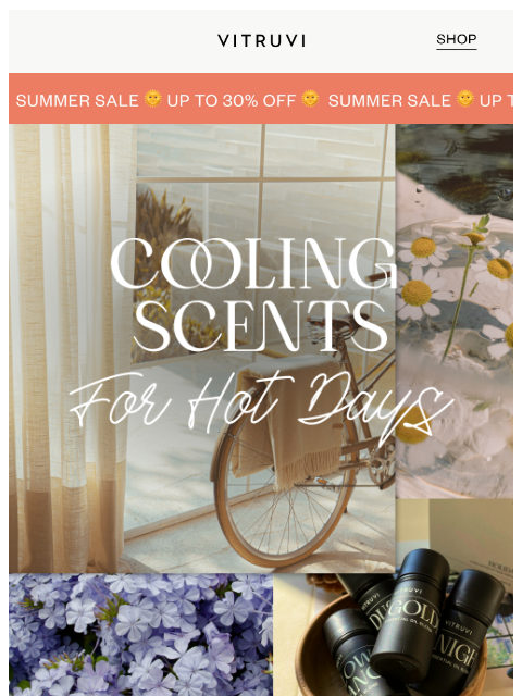 vitruvi newsletter: Save Up To 30% On Refreshing Summer Scents 🌬️