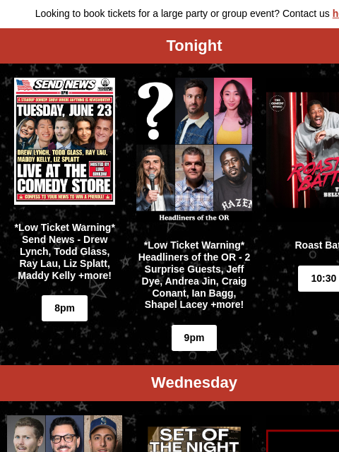 comedystore newsletter: Coming Up at The Store!