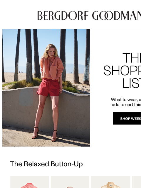 bergdorfgoodman newsletter: The Shopping List
