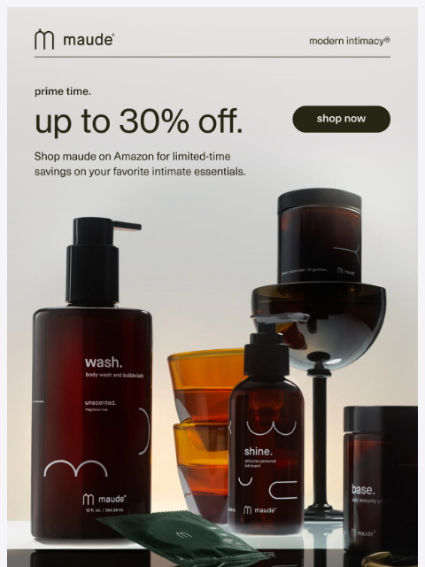 getmaude newsletter: prime time for savings.