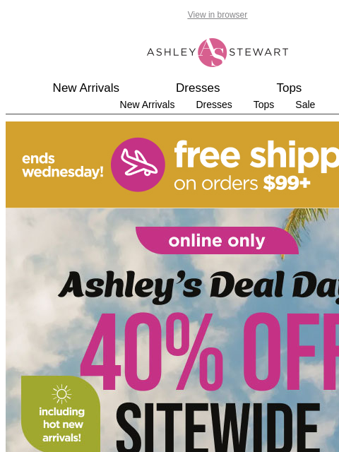 ashleystewart newsletter: These sets were MADE for summer vacation. 🌴
