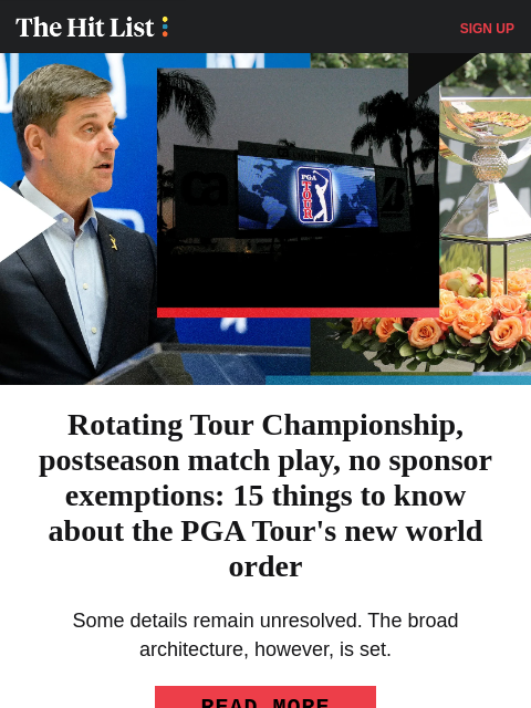 golfdigest newsletter: 15 things to know about the PGA Tour's new future