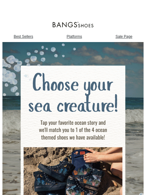 bangsshoes newsletter: Choose Your Ocean Friend 🌊🦈