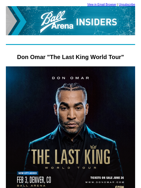 kroenkeentertainment newsletter: Presale Access: Don Omar