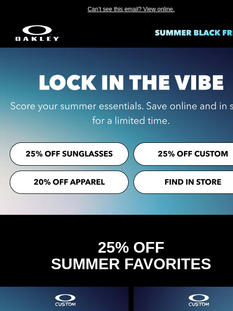 oakley newsletter: Score 25% Off