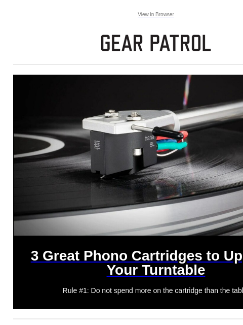 Plus new from Omega and FIlson. Plus new from Omega and FIlson. View in Browser 3 Great Phono Cartridges to Upgrade Your Turntable 3 Great Phono Cartridges to Upgrade Your Turntable Rule #1: Do not