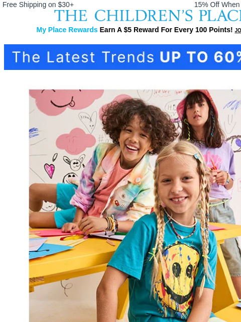 childrensplace newsletter: Up to 60% OFF Summer Trend Alert: ART CAMP! 🎨