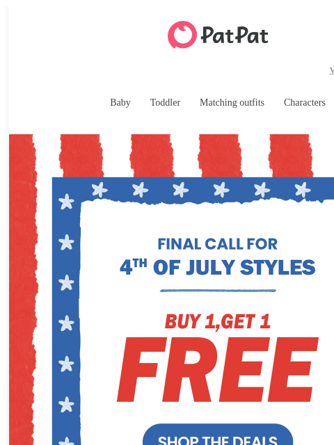patpat newsletter: 🎇 BOGO Ends Soon — Last Chance for 4th of July Lo...