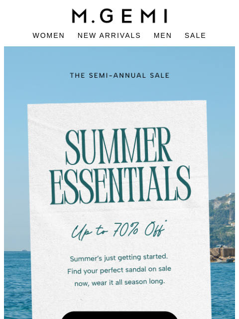 mgemi newsletter: Sandals. On. Sale.