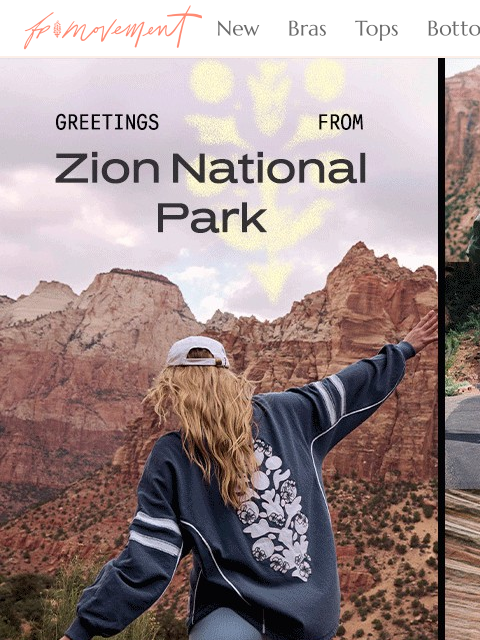freepeople newsletter: Explore Zion with FP Movement 🏞️🥾🏕️