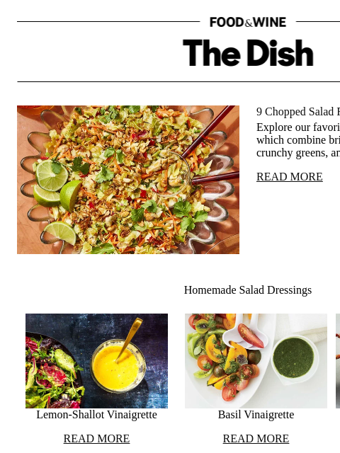 foodandwine newsletter: 9 Chopped Salad Recipes That Bring the Crunch