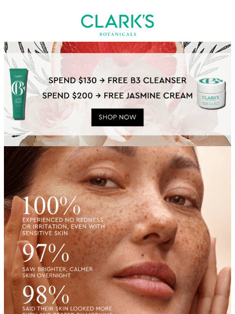 clarksbotanicals newsletter: , curious about Heal & Hydrate B3 Cleanser? Free g...