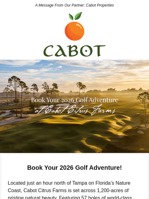 golfdigest newsletter: The Best of Florida Golf: Cabot Citrus Farms